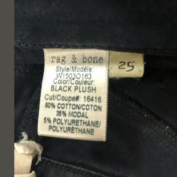 Rag & Bone/Jean Leggings Size 25 Black #L10 - Picture 10 of 12